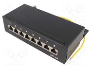 Connector: RJ45; patch panel; Cat: 6a; black; surface-mounted; IDC LOGILINK