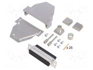 Connector: D-Sub; PIN: 25; plug; male; crimped; for cable; black ENCITECH