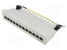 Patch panel; RJ45; Cat: 6; grey; Number of ports: 12 LOGILINK