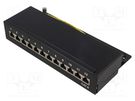 Patch panel; RJ45; Cat: 6; black; IDC; Number of ports: 12 LOGILINK