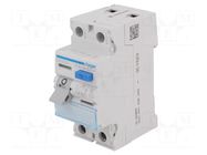 RCD breaker; Inom: 25A; Ires: 30mA; Max surge current: 250A; 240VAC HAGER