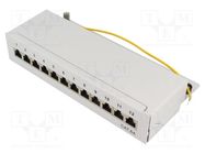 Patch panel; RJ45; Cat: 6a; grey; surface-mounted; IDC LOGILINK