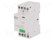 Contactor: 4-pole installation; 25A; 230VAC; NC + NO x3; IKA ISKRA