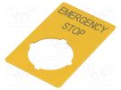 Description label; 22mm; RMQ-Titan; yellow; for emergency button EATON ELECTRIC