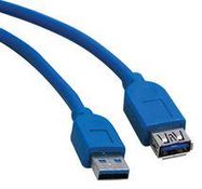 USB CABLE, 3.0 TYPE A PLUG-RCPT, 6FT