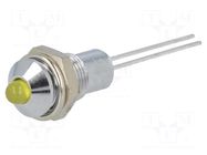 Indicator: LED; prominent; yellow; Ø6.2mm; IP40; for PCB; brass SIGNAL-CONSTRUCT