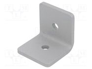 Angle bracket; for profiles; W: 45mm; H: 45mm; L: 45mm; steel; silver ELESA+GANTER