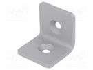 Angle bracket; for profiles; W: 45mm; H: 45mm; L: 45mm; steel; silver ELESA+GANTER