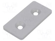 Flat bar; for profiles; W: 40mm; L: 80mm; steel; Size: 40mm; silver ELESA+GANTER