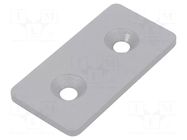 Flat bar; for profiles; with bore for countersunk screws; steel ELESA+GANTER