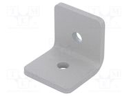 Angle bracket; for profiles; W: 40mm; H: 40mm; L: 40mm; steel; silver ELESA+GANTER