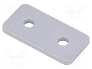 Flat bar; for profiles; W: 20mm; L: 40mm; steel; Size: 20mm; silver ELESA+GANTER