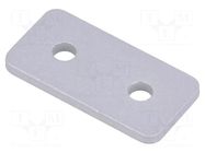 Flat bar; for profiles; with bore without countersunk; W: 20mm ELESA+GANTER
