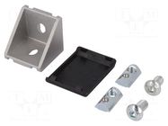 Angle bracket; for profiles; Width of the groove: 8mm; W: 38mm ELESA+GANTER