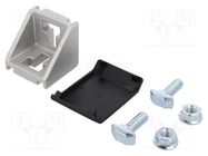 Angle bracket; for profiles; Width of the groove: 10mm; W: 43mm ELESA+GANTER