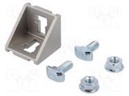 Angle bracket; for profiles; Width of the groove: 10mm; W: 38mm ELESA+GANTER