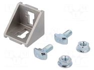Angle bracket; for profiles; Width of the groove: 10mm; W: 38mm ELESA+GANTER