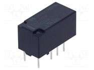 Relay: electromagnetic; DPDT; Ucoil: 12VDC; Icontacts max: 2A; PCB PANASONIC