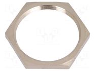 Nut; PG21; brass; 32mm; Thread: PG; Plating: nickel BM GROUP