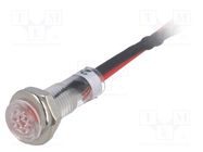 Indicator: LED; flat; red; 24VDC; Ø5.2mm; IP40; leads 100mm; UL94V-2 SCI