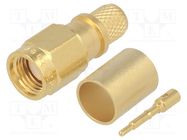 Connector: SMA; plug; male; straight; 50Ω; crimped; for cable; PTFE TELEGÄRTNER