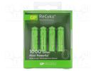 Re-battery: Ni-MH; AAA,R3; 1.2V; 950mAh; ReCyko+; Ø10.5x44.5mm GP
