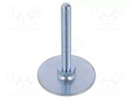 Foot; Base dia: 60mm; M10; steel; Plunger length: 80mm ELESA+GANTER