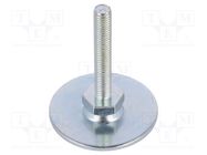 Foot; Base dia: 50mm; M8; steel; Plunger length: 50mm; Plating: zinc ELESA+GANTER