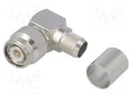 Connector: TNC; plug; male; angled 90°; 50Ω; H1000,RG213; for cable 