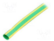 Heat shrink sleeve; thin walled; 3: 1; 3mm; L: 30m; yellow-green HELLERMANNTYTON