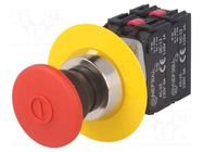 Switch: emergency stop; 30mm; Stabl.pos: 2; NC x2 + NO x2; red PROMET