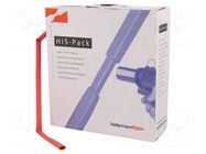 Heat shrink sleeve; 2: 1; 6.4mm; L: 5m; red; cardboard packaging HELLERMANNTYTON