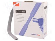 Heat shrink sleeve; 2: 1; 12.7mm; L: 5m; grey; cardboard packaging HELLERMANNTYTON