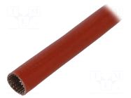 Insulating tube; fiberglass; brick red; -60÷250°C; Øint: 10mm FAVIER
