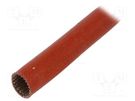Insulating tube; fiberglass; brick red; -60÷250°C; Øint: 8mm FAVIER