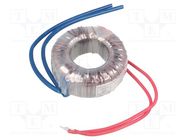 Transformer: toroidal; 20VA; 230VAC; 14V; 1.42A; Leads: cables; IP00 INDEL