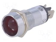 Indicator: LED; recessed; red; 24VDC; Ø14.2mm; IP40; connectors SCI