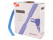Heat shrink sleeve; 2: 1; 9.5mm; L: 5m; blue; cardboard packaging HELLERMANNTYTON