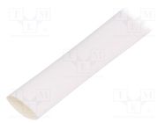 Heat shrink sleeve; thin walled; 3: 1; 12mm; L: 30m; white; reel HELLERMANNTYTON