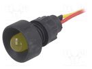 Indicator: LED; recessed; yellow; 12÷24VDC; 12÷24VAC; Ø13mm; IP20 ELPROD