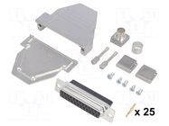 Connector: D-Sub; PIN: 25; plug; female; crimped; for cable; black ENCITECH