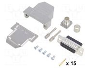 Connector: D-Sub; PIN: 15; plug; female; crimped; for cable; black ENCITECH