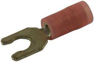 TERMINAL, FORK TONGUE, #6, RED, 18AWG
