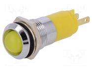 Indicator: LED; recessed; yellow; 24÷28VDC; 24÷28VAC; Ø14.2mm; IP67 SIGNAL-CONSTRUCT
