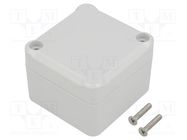 Enclosure: multipurpose; X: 49mm; Y: 51mm; Z: 36mm; ABS; grey; gasket 