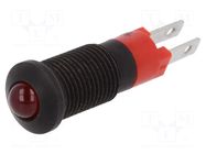 Indicator: LED; prominent; red; 12÷14VDC; Ø8.2mm; IP40; connectors SIGNAL-CONSTRUCT
