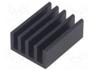 Heatsink: extruded; grilled; black; L: 25mm; W: 19mm; H: 10mm FISCHER ELEKTRONIK
