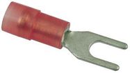 TERMINAL, SPADE/FORK, #4, CRIMP, RED