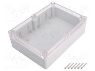 Enclosure: multipurpose; X: 126mm; Y: 176mm; Z: 55mm; ABS; grey; IP65 KRADEX