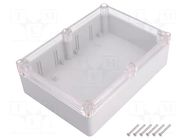 Enclosure: multipurpose; X: 126mm; Y: 176mm; Z: 55mm; ABS; grey; IP65 KRADEX